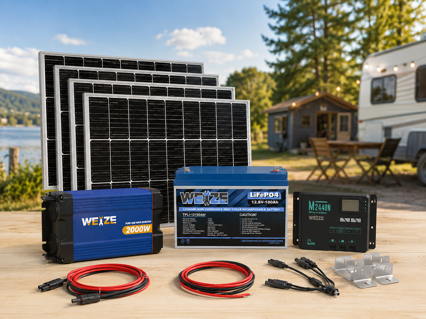 weiページ WEIZE 400W 12V Off-Grid Solar Starter Kit: Beginner Guide & Installati