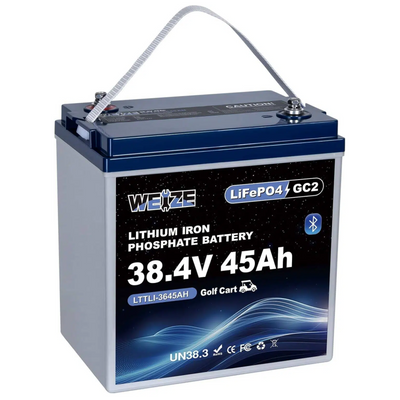 WEIZE 36V 45AH GC2 Bluetooth Golf Cart LiFePO4 Lithium Battery