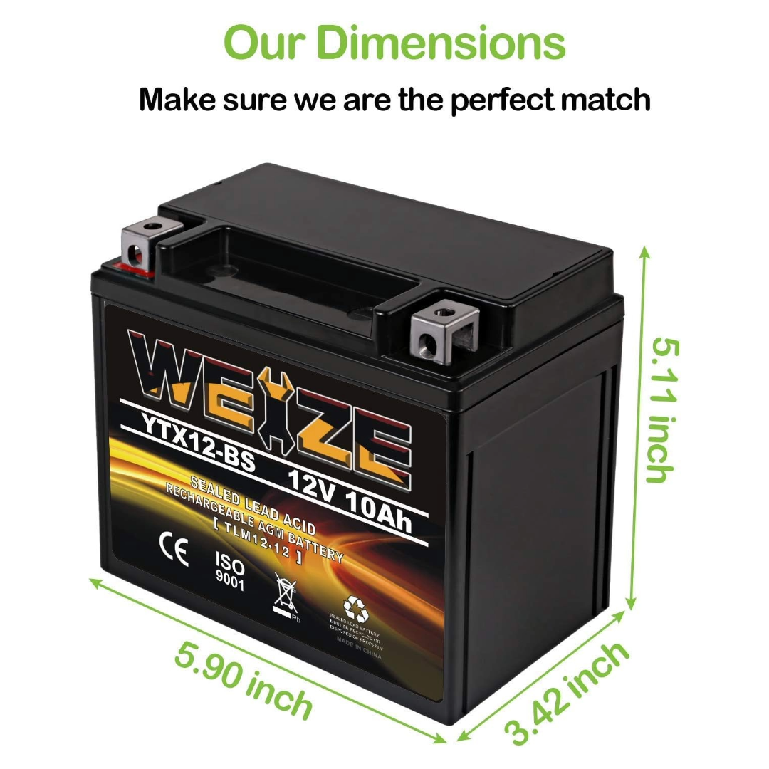 Batterie 12V 10Ah sans entretien YTX12-BS Dirt bike / Moto / Quad -  PitRacing
