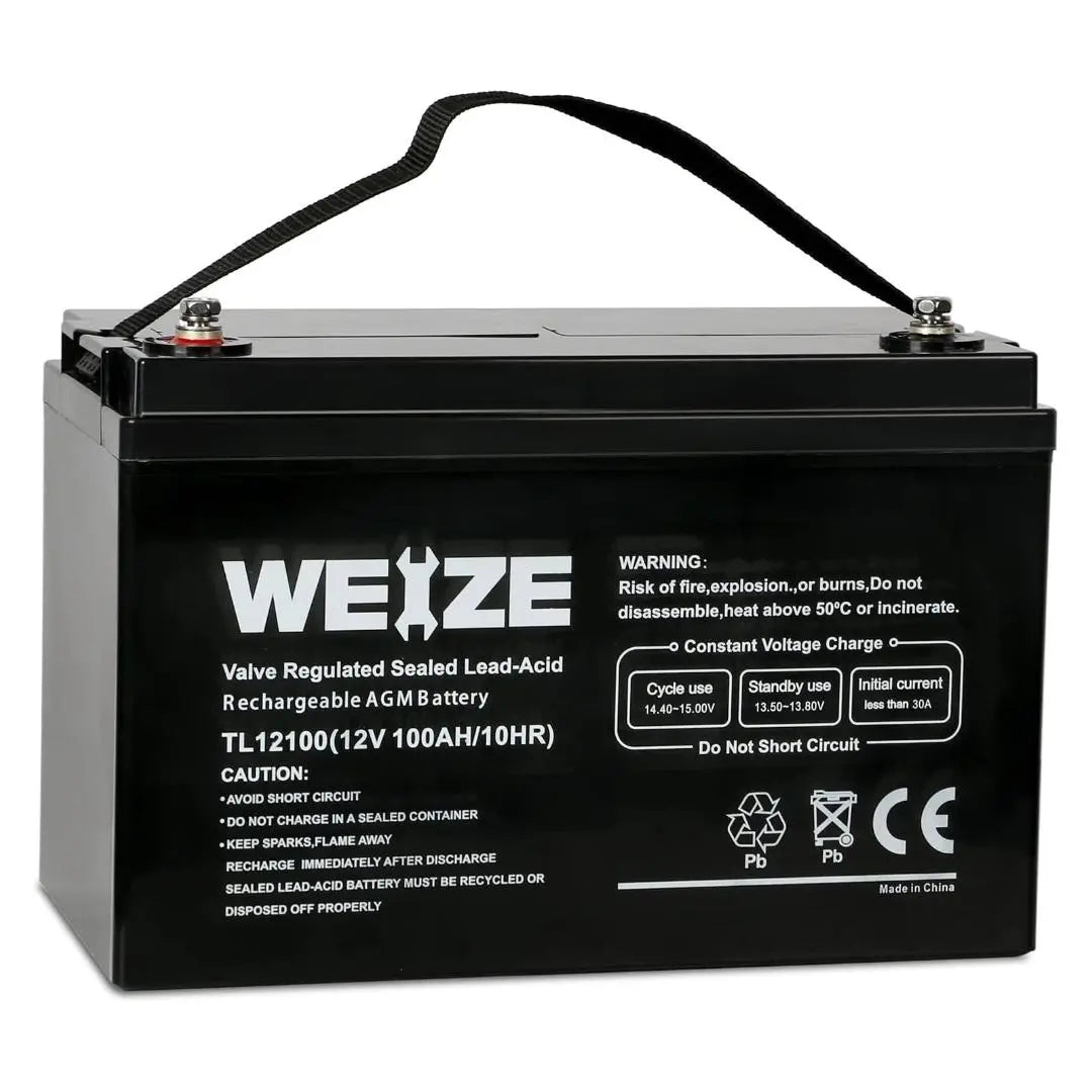 AGM Battery: WEIZE 12V 100Ah Deep Cycle Group Size 31 SLA Battery
