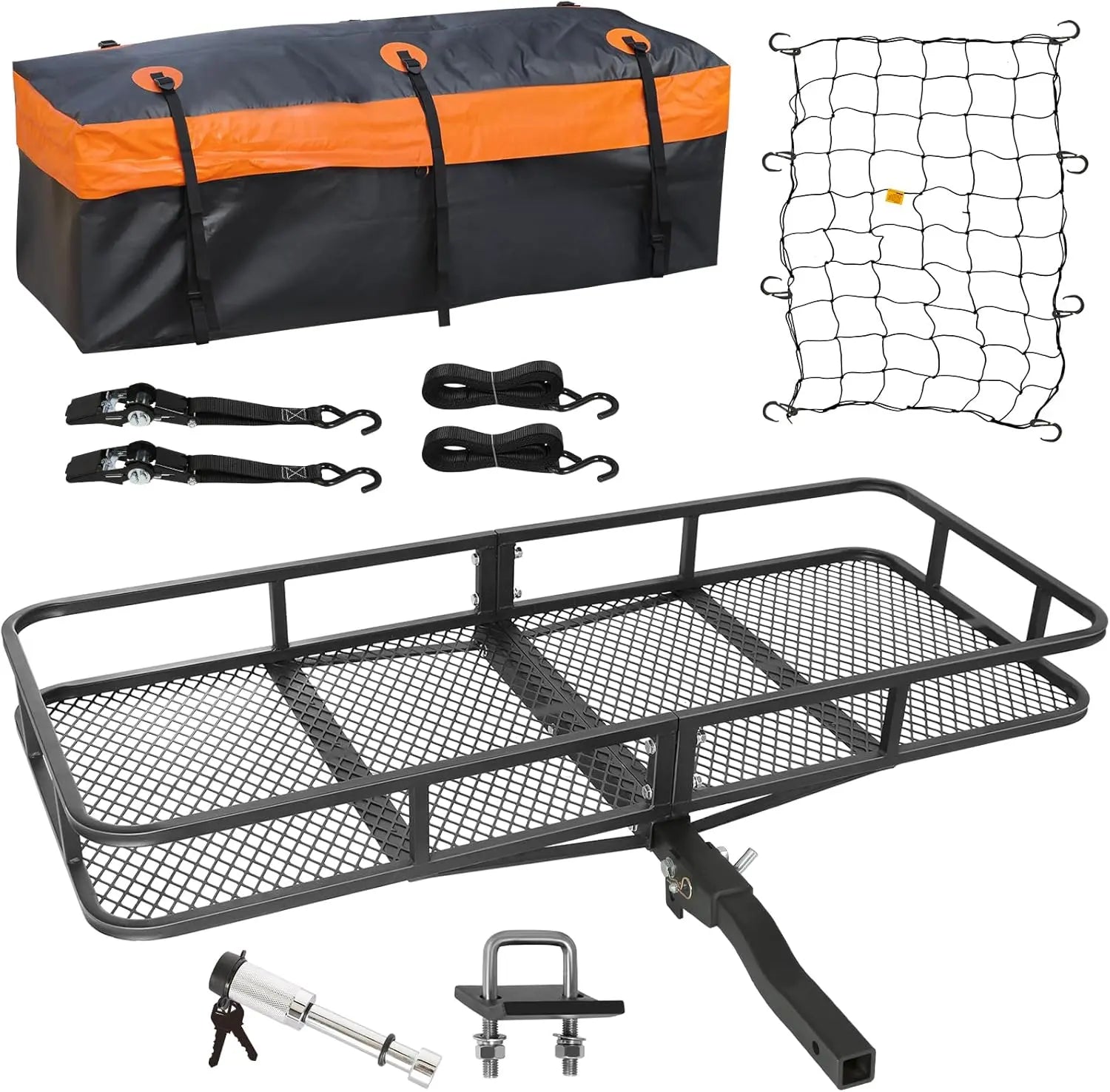 Elora 500Lbs/227kg Folding Hitch-Mount Carrier Cargo Luggage Basket Rack Tow - Australia