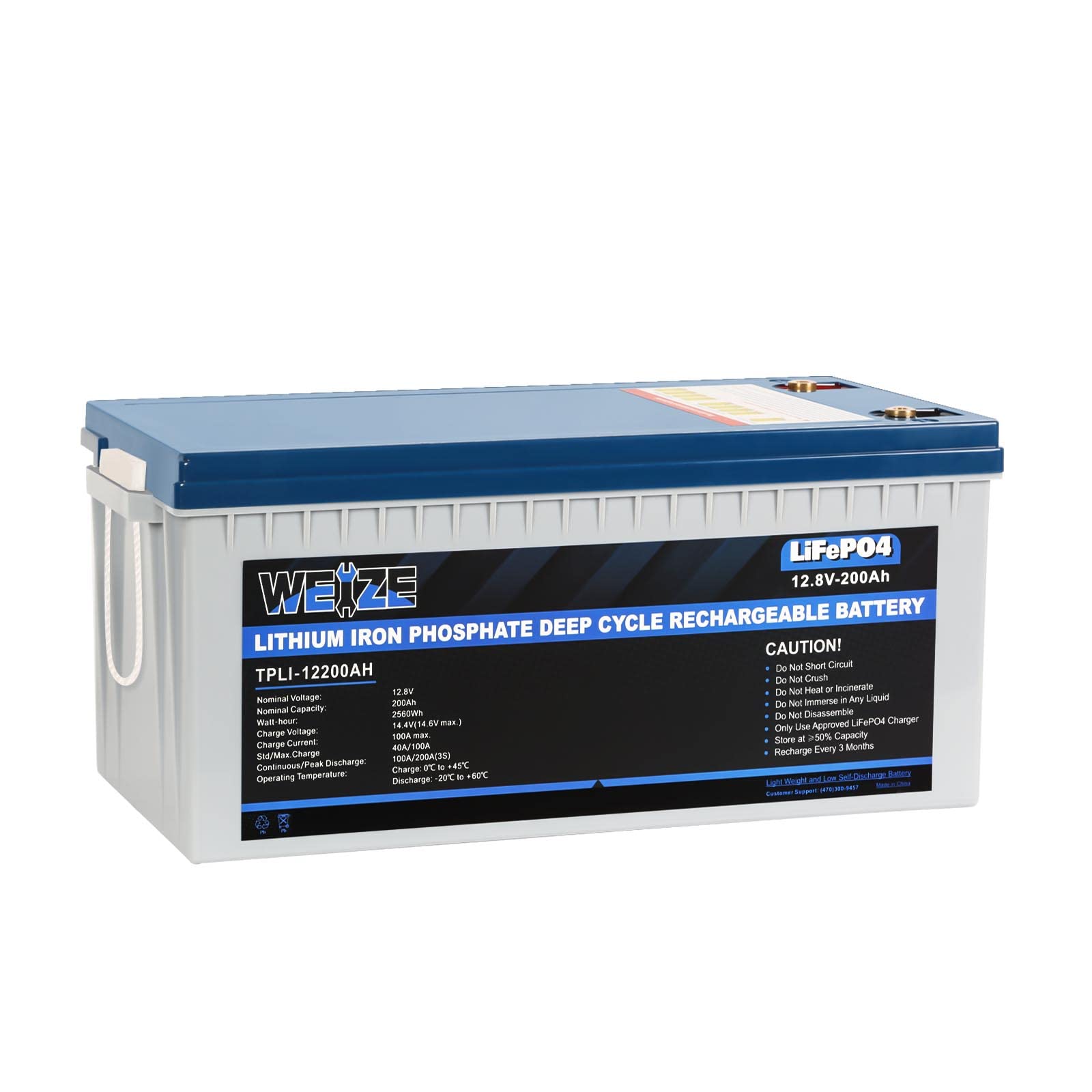 BATTERIE MONOBLOC LIFEPo4 WATERPROOF 12,8V 200Ah 2560WH - Batterie Multi  Services