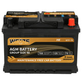 WEIZE Wise Series Group 48 AGM Car Battery - 12V 70Ah H6 Automotive Replacement Battery