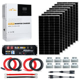 WEIZE 48V Essential Home Backup Solar Kit with 3500W Inverter Charger, 1600W Solar Panels & 5.12kWh LiFePO4 Battery
