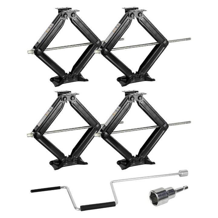 Weize RV Trailer Camper Stabilizer Leveling Scissor Jacks with Handle 24" 9000lbs Set of 4 WEIZE