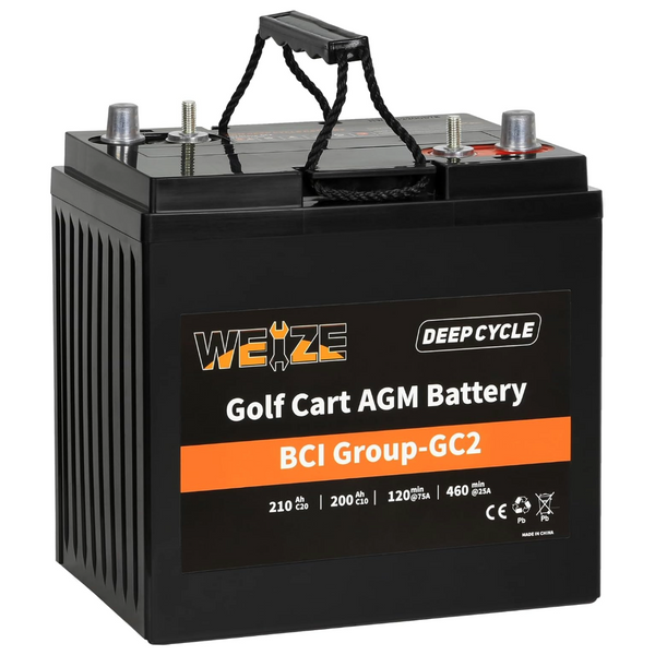 Weize 6V Golf Cart Battery, 210ah BCI Group GC2 Deep Cycle AGM Scrubber Battery WEIZE