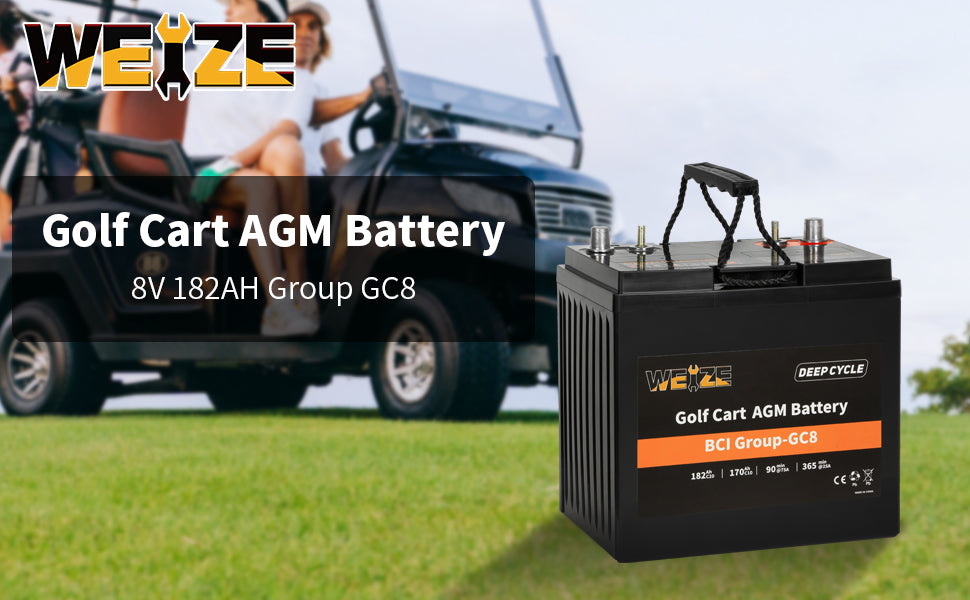 Golf Cart Battery: 8V 182AH BCI Group GC8 Deep Cycle AGM Battery – WEIZE