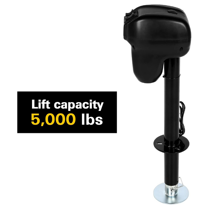 Weize 5000 Lbs Power Tongue Jack, Heavy Duty Electric Trailer Jack with 600D Polyester Protective Cover, 29-1/2" Clearfloor Lift, 12V DC WEIZE