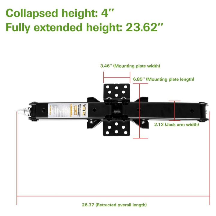 Camper RV Trailer Stabilizer Leveling Scissor Jacks with Handle -24"- 9000lbs - Set of 2 WEIZE