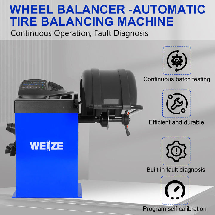 New Heavy Duty Wheel Balancer Tire Balancers Machine with Protective Cover WEIZE
