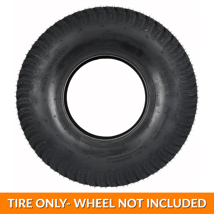 18x6.50-8 Lawn Mower Tire, 18x6.5-8 Tractor Turf Saver Tire, 4 ply Tubeless, 520lbs Capacity, Set of 2 WEIZE