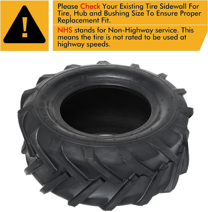 2 PCS 16x6.50-8 Super Lug Tractor Trencher Tire, 16x6.50-8 Farm AG Tire for Lawn & Garden Tire, 4PR, Tubeless WEIZE