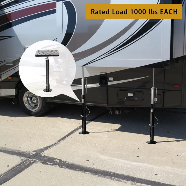Weize RV Patio Supports, Support to Toy Hauler Patios, and Flat Bottom Slide-Outs, 1000lb Capacity Each, Adjustment 22-inches to 48-inches WEIZE