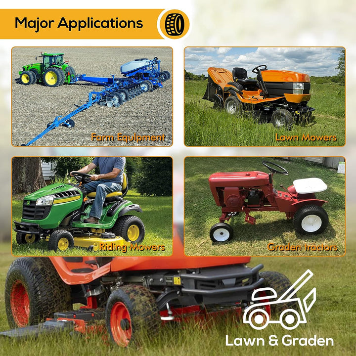 18x6.50-8 Lawn Mower Tire, 18x6.5-8 Tractor Turf Saver Tire, 4 ply Tubeless, 520lbs Capacity, Set of 2 WEIZE