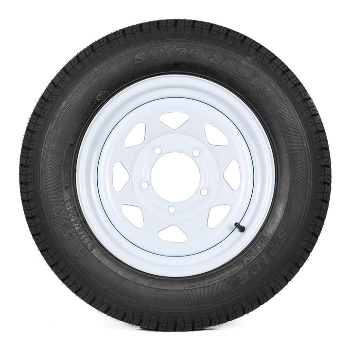 ST175/80D13 Trailer Tire with 13" Rims, 175 80D13, 5 Lug on 4.5", 6PR, Load Range C (2-Pack) WEIZE