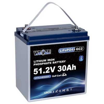 WEIZE 48V 30AH GC8 Bluetooth Golf Cart LiFePO4 Lithium Battery