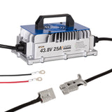 Weize 43.8V 25A LiFePO4 Battery Charger, Waterproof Smart AC-DC Charger for 36V Golf Cart Batteries