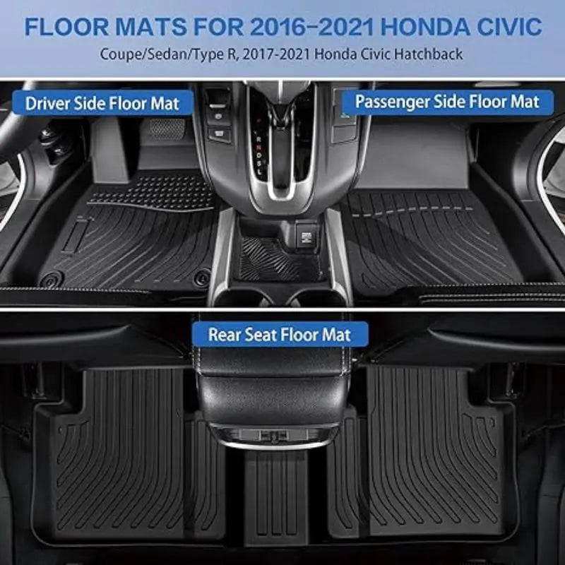 Floor Mats Fit for 2016 2021 Civic Coupe Sedan Type R 2017 2021