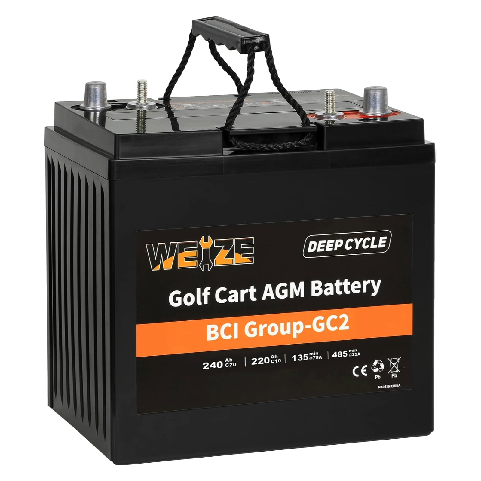 golf ball vape battery Weize 8V 182AH BCI Group GC8 AGM Golf Cart Battery