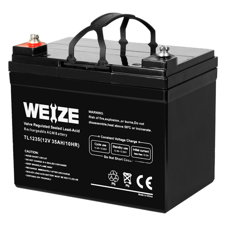 12V 35AH Deep Cycle Battery for Scooter Pride Mobility Jazzy Select Electric Wheelchair (2-PACK) WEIZE