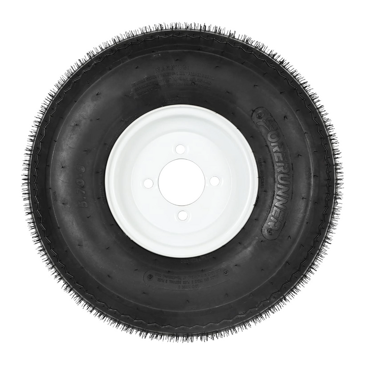 5.70-8 Bias Trailer Tire with 8" White Wheel - 4 on 4" - Load Range C (2-PACK) WEIZE