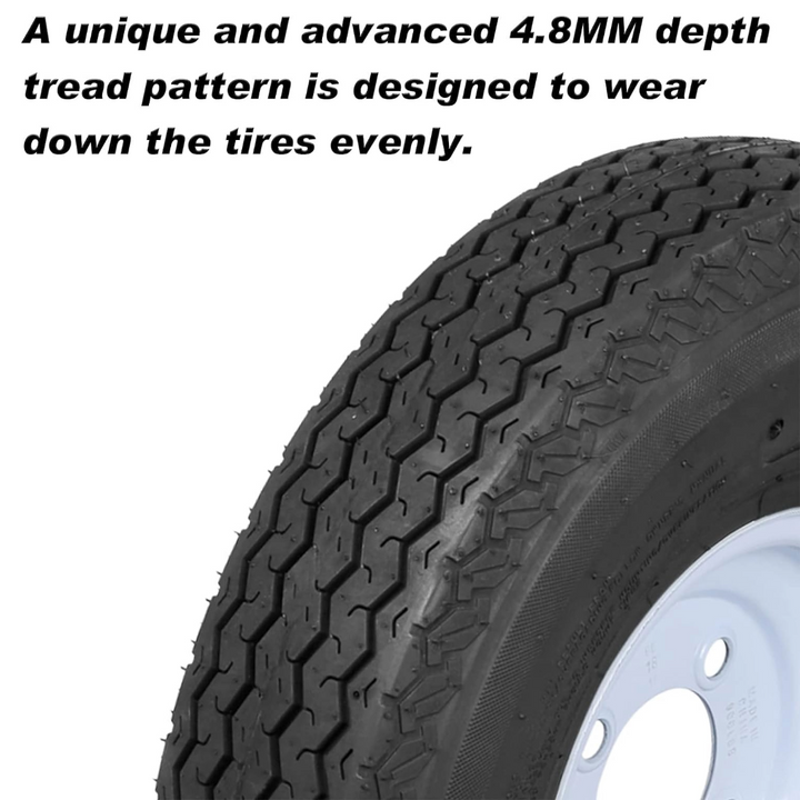 4.80-8 Bias Trailer Tire with 8" Wheel - 4 on 4" - Load Range C (2-PACK) WEIZE
