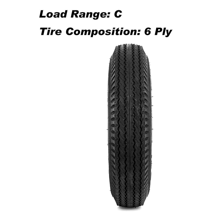 4.80-12 Bias Trailer Tire with 12" Wheel - 5 on 4-1/2" - Load Range C (2-PACK) WEIZE