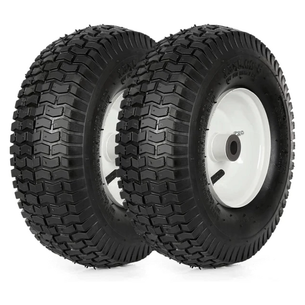 13x5.00-6 Tire and Wheel with Inner Tube, 13x5-6 Lawn Mower Tractor Turf Tire with Rim, 3" Centered Hub, 3/4" Bushing, 300lbs Capacity, Set of 2 WEIZE