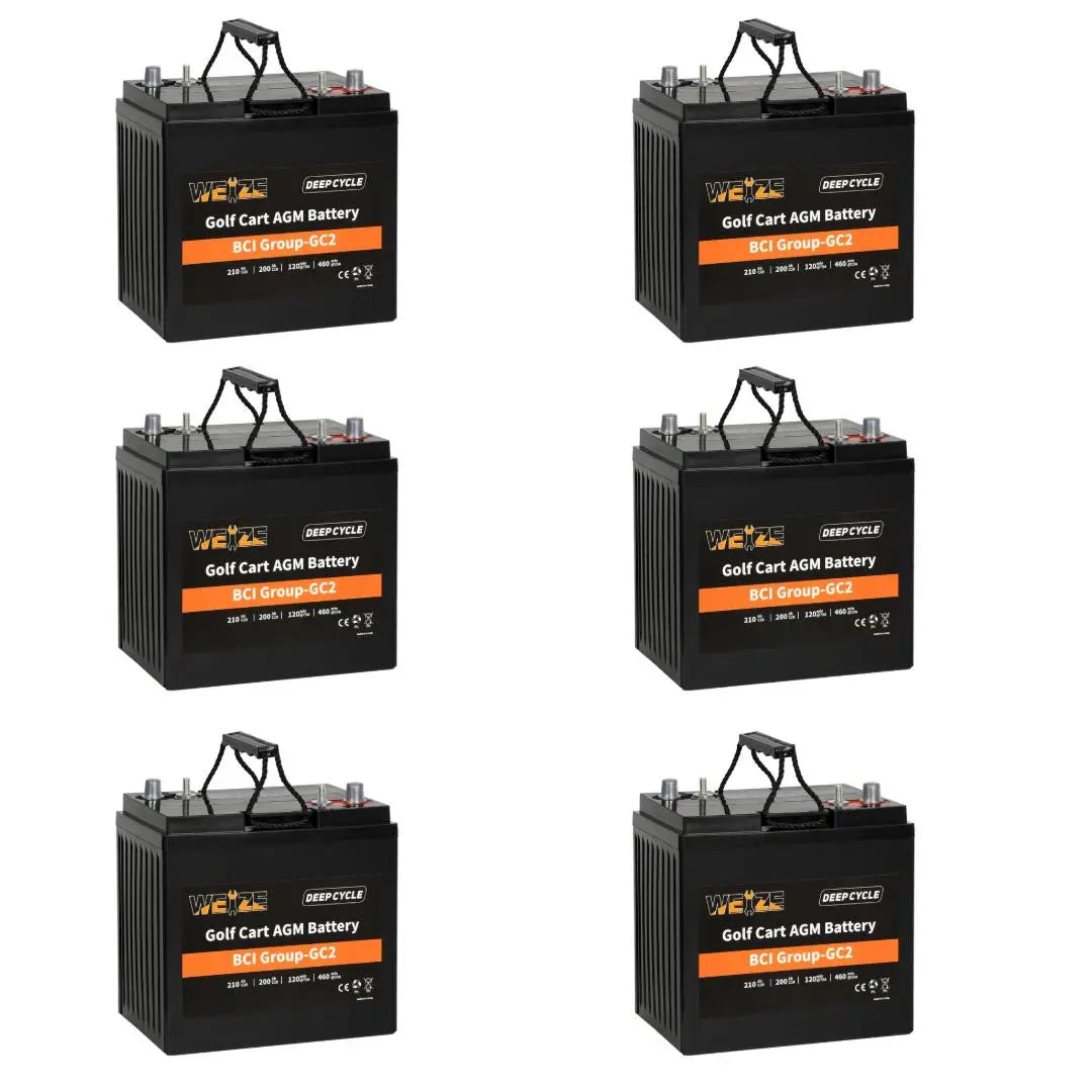 Gc2 Battery Golf Cart Battery, 6V 210ah BCI Group GC2 Deep Cycle AGM Battery – WEIZE