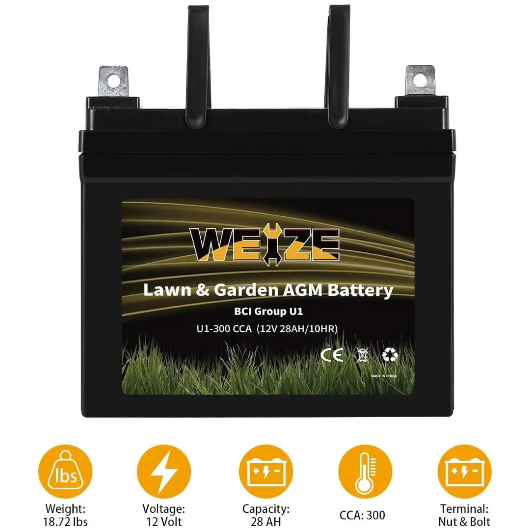 Lawn Tractor Mower Battery WEIZE 12V 300CCA Exclusive Offer